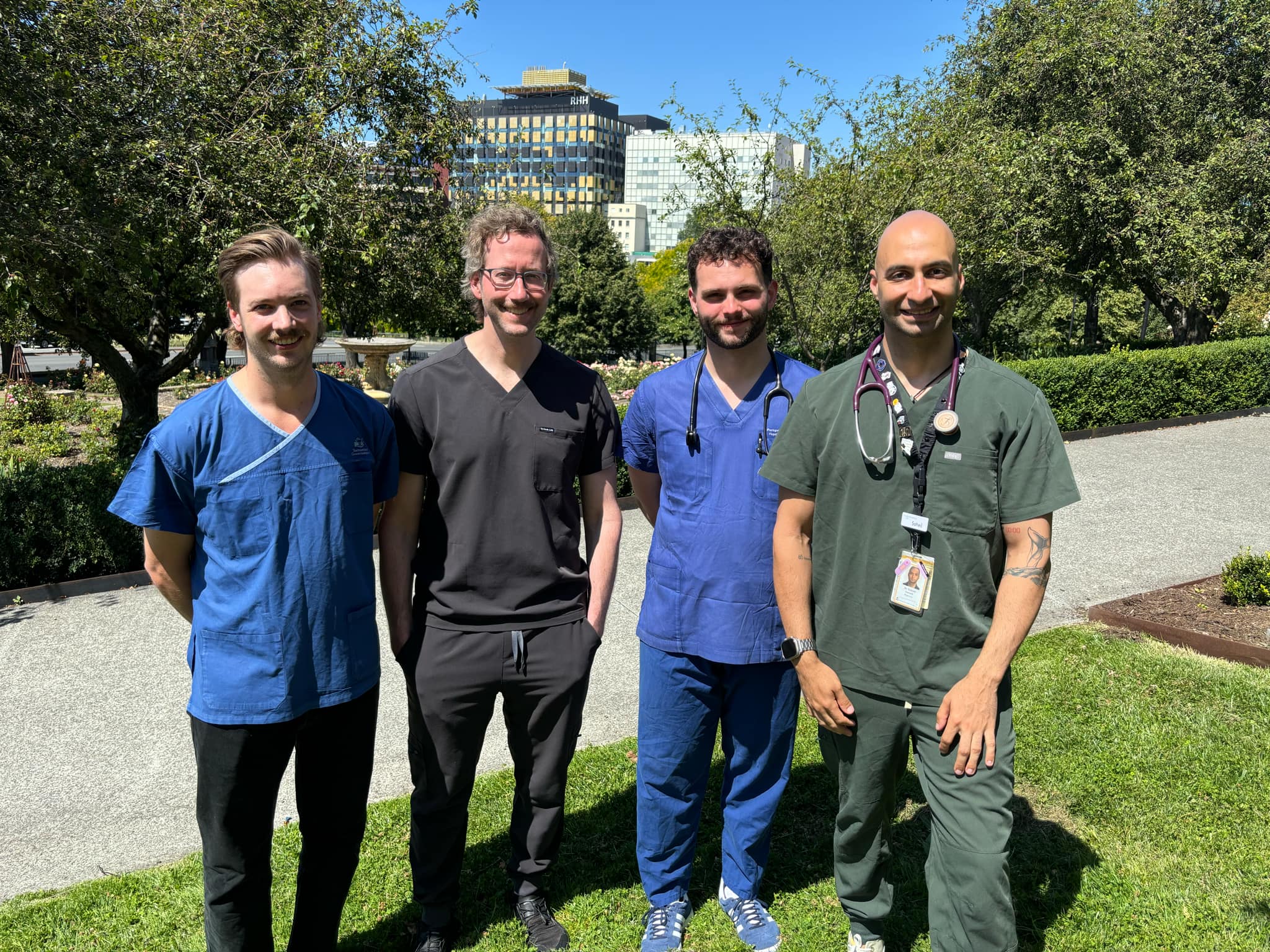 Royal Hobart Hospital award winners from the Junior Medical Officer of the Year and Consultant of the Year awards, from left to right, Dr Dominic Van Winden, Dr David Bertoni, Dr Joshua Blum, Dr Soheil Samadi.