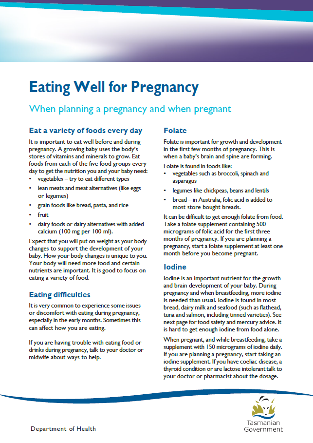 Nutrition advice during pregnancy  Australian Government Department of  Health and Aged Care
