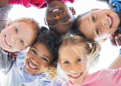 Group of young children smiling