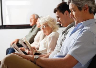 small group of people reading