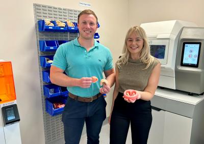 Dylan Pugh, Dental Prosthetist and Rhiannon Thomas, Project Lead.