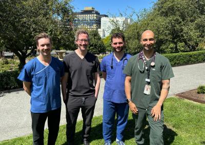 Royal Hobart Hospital award winners from the Junior Medical Officer of the Year and Consultant of the Year awards, from left to right, Dr Dominic Van Winden, Dr David Bertoni, Dr Joshua Blum, Dr Soheil Samadi.