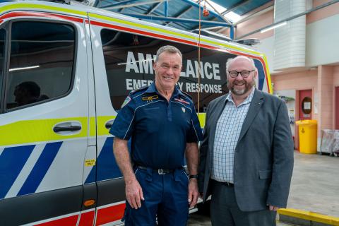 Graeme Jones who has marked 50 years' service as a paramedic in Tasmania.