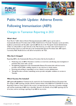 Thumbnail of the factsheet explaining adverse event following immunisation and associated forms.