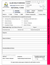 Thumbnail image of the allied health referral form