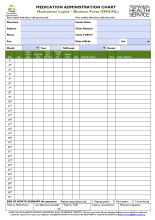 Thumbnail of the Methadone Liquid – Biodone Forte (5MG/ML) administration chart template.