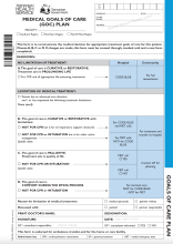 A thumbnail image of the goals of care form.