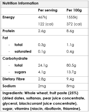 An image example of a nutrition information panel on food labelling.