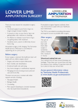 Thumbnail image of the handout for amputation surgery information.
