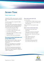 Thumbnail image of the screen time fact sheet