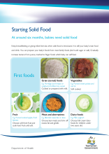 Thumbnail image of the starting solids fact sheet