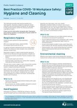 Best Practice COVID-19 Workplace Safety: Hygiene and Cleaning fact sheet thumbnail