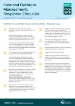 COVID-19 case and outbreak management response checklist thumbnail