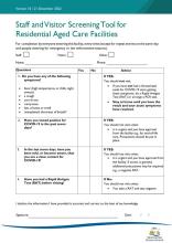 Staff and Visitor Screening Tool for Residential Care Facilities thumbnail