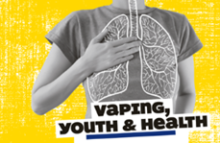 young person with hand on chest showing lungs