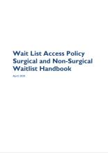 Thumbnail image for the Wait list access policy handbook