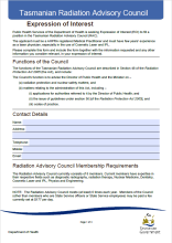Tasmanian Radiation Advisory Council EOI Thumbnail 