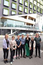 Georgina Lithgow (Allied Health Lead – Medical and Cancer Services), Rahme Mohamad (Social Worker), Ashlyn Brennan (Social Worker), Mitchell Semmens (Occupational Therapist), Patrick Hinton (Dietician), Tia Moffatt (Physiotherapist) and Abbi Stanley (Psychologist).