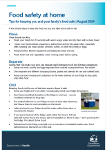 Image of the Food safety at home fact sheet