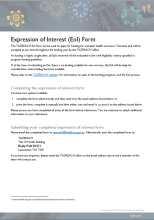 Thumbnail image of the expression of interest form for TAZREACH.