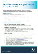 Thumbnail of fact sheet for Bushfire smoke and your health