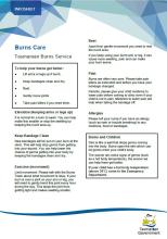 Thumbnail burns care factsheet