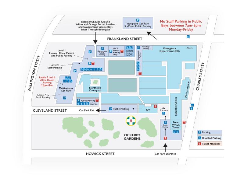 Launceston General Hospital Parking Map | Tasmanian Department of Health