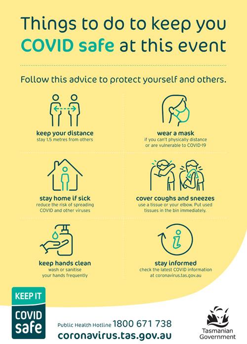 Events - Things to do to keep you COVID safe - A3 poster | Tasmanian ...