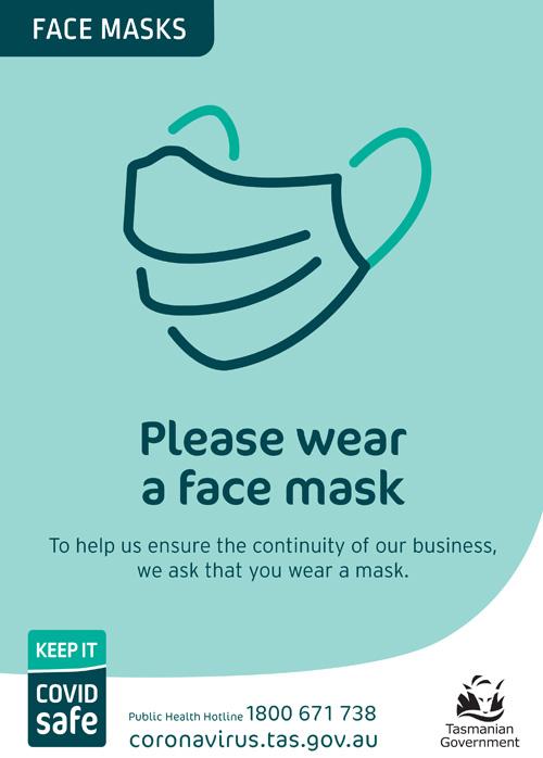 Please wear a face mask posters | Tasmanian Department of Health