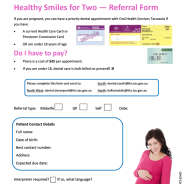 Healthy Smiles for Two — Referral Form
