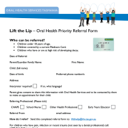 Lift the Lip – Oral Health Priority Referral Form