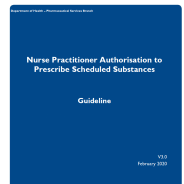 A thumbnail image of the guideline document for the nurse practitioner authorisation to prescribe.