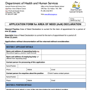 Thumbnail image of the area of need declaration form.
