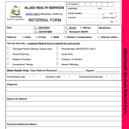 Thumbnail image of the allied health referral form