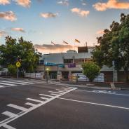 An external view of the Launceston General Hospital main entrance.