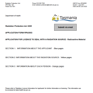 Thumbnail image of the RPA0003 Radioactive Material Licence Application form