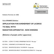 Thumbnail image of the RPA0005 Application for Amendment Deletion