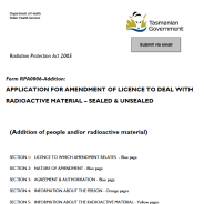 Thumbnail image of the RPA0006 Application for Amendment Addition
