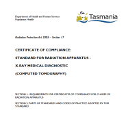 Thumbnail image of RPA0304 Standard of Compliance X-ray Medical Diagnostic Computed Tomography form