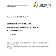 Thumbnail image of RPA0311 Standard for Compliance X-ray Diagnostic Veterinary form