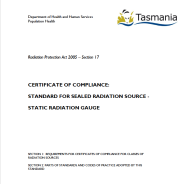 Thumbnail image of the RPA0401 Standard for Complaince Sealed Radiation Source Static Radiation Gauge form
