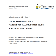 Thumbnail image of the RPA0406 Standard for Compliance Sealed Radiation Source Mobile Bore Hole Logging form
