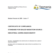 Thumbnail image of RPA0408 Standard for Compliance Industrial Gamma Radiography form