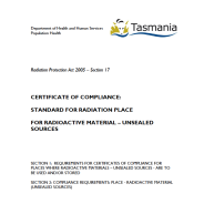 Thumbnail image of the RPA0505 Standard of Compliance Place Radioactive materials unsealed source form