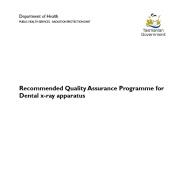 Thumbnail image of the Recommended Quality Assurance Programme for Dental X-ray Apparatus document