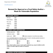 Thumbnail image of Renewal for approval food safety auditor vulnerable populations form