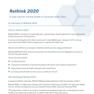 Thumbnail image of a summary fact sheet of the Rethink 2020 plan