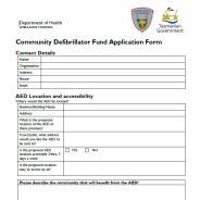 Thumbnail image of the Community Defibrillator Fund Application Form