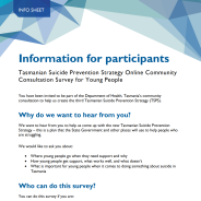 Thumbnail image for Tasmanian Suicide Prevention Strategy survey information