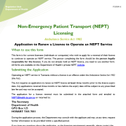 Thumbnail for application to renew a licence to operate an NEPT service (Form 6)